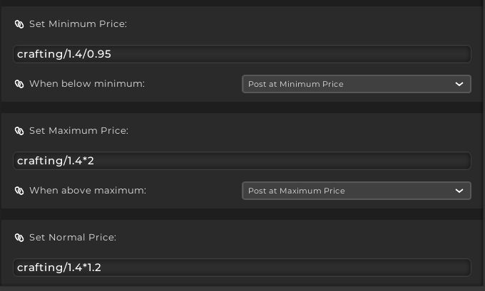 alchemy pricing settings