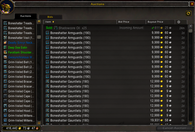 Shadowlands Goldmaking Tailoring base legendaries The Lazy Goldmaker