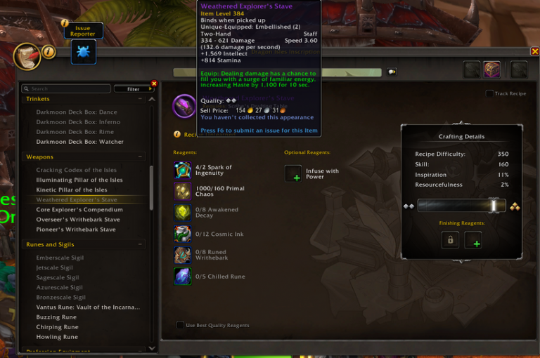 Darkmoon decks are completely different! Dragonflight Inscription gold