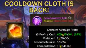 Tailoring is one of the best alt army professions! Cooldown cloth galore!